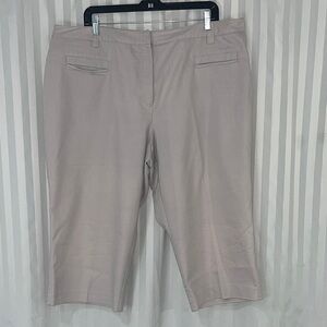 Larry Levine Light Warm Grey Cropped Dress Pants